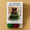 Handmade Crochet Christmas Tree Kit Festival with Bow Faux Pearl Christmas Party Crochet Decoration