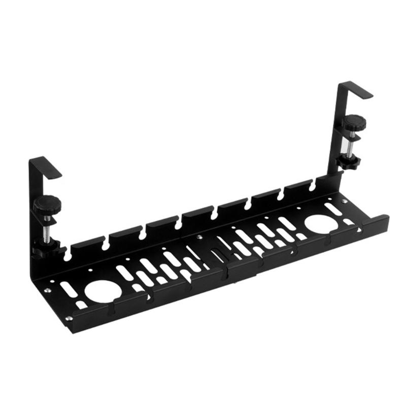 Adjustable Length Under Desk Cable Organizers Tray Retractables From 15.75 To 20.47 Inches For Office Home Desk Wire Management