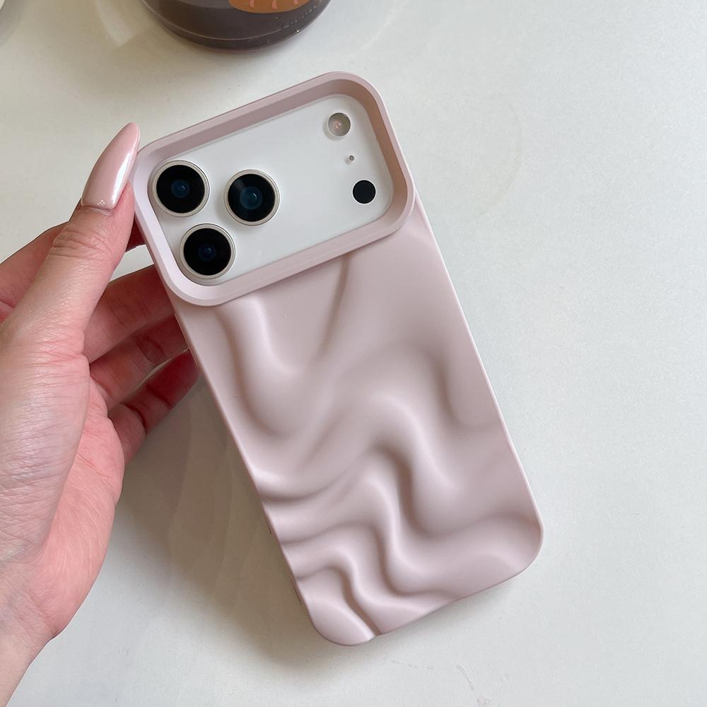 Matte 3D Water Ripple Phone Case for iPhone 17 16 15 14 13 12 11 Pro Max 17pro Cases Shockproof Soft Silicone Back Cover