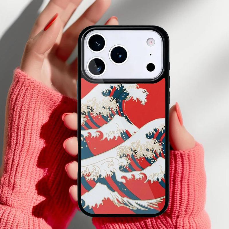 

Cartoon Cute Stylish Waves Phone Case for iPhone 17 16 15 14 13 Pro Max Back Cover for 12 11 Pro Coque iPhone 13 Pro