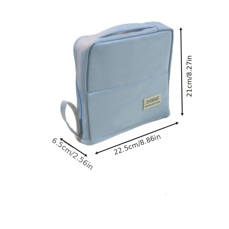Large-capacity Upright Pen Case, Multi-compartment Design with Mesh Pocket, Cosmetic Storage Bag