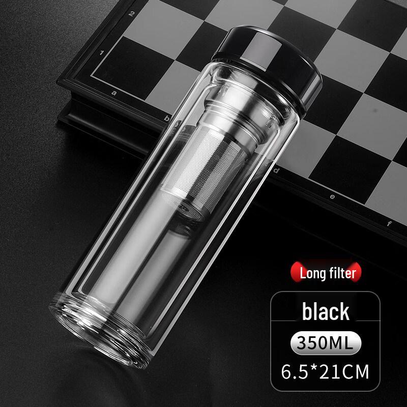 ZISIZ Double-Layer Glass Tea Infuser Bottle