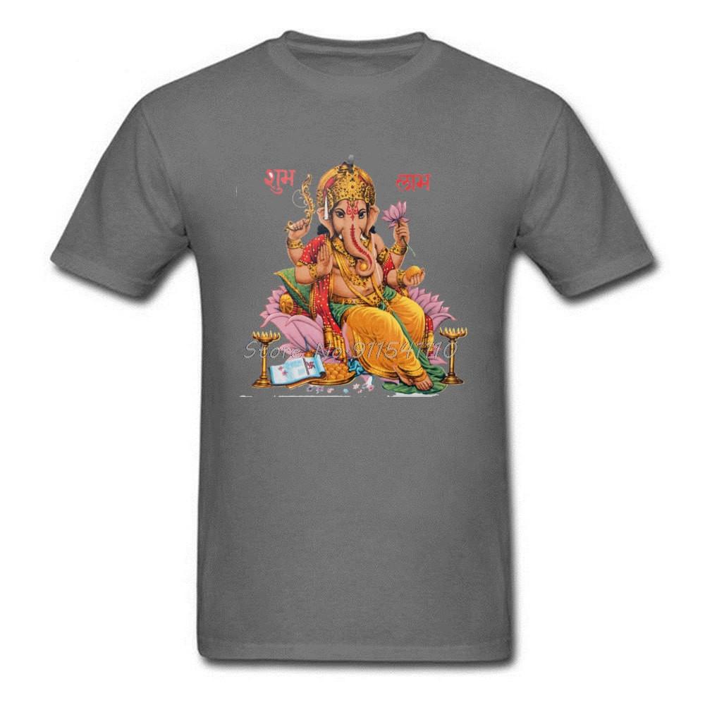 Shiva Ganesha Print T-Shirt Herren Weißes T-Shirt Elefantengott Auf Erwachsenenkleidung Kundenspezifisches Nicht Verblassendes Baumwoll-T-Shirt O-Ausschnitt Oberteile Tees