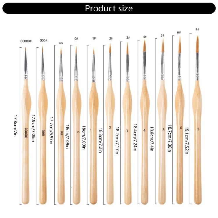 11Pcs Detail Paint Brushes Set for Art Painting Miniature Brush for Acrylic Watercolor Gouache Oil and Face Painting