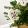 1pc Christmas Decoration Ornament - Wool Felt Mini Snowflake & Heart-Shaped Hanging with Red Berries, Multi-Holiday Decor