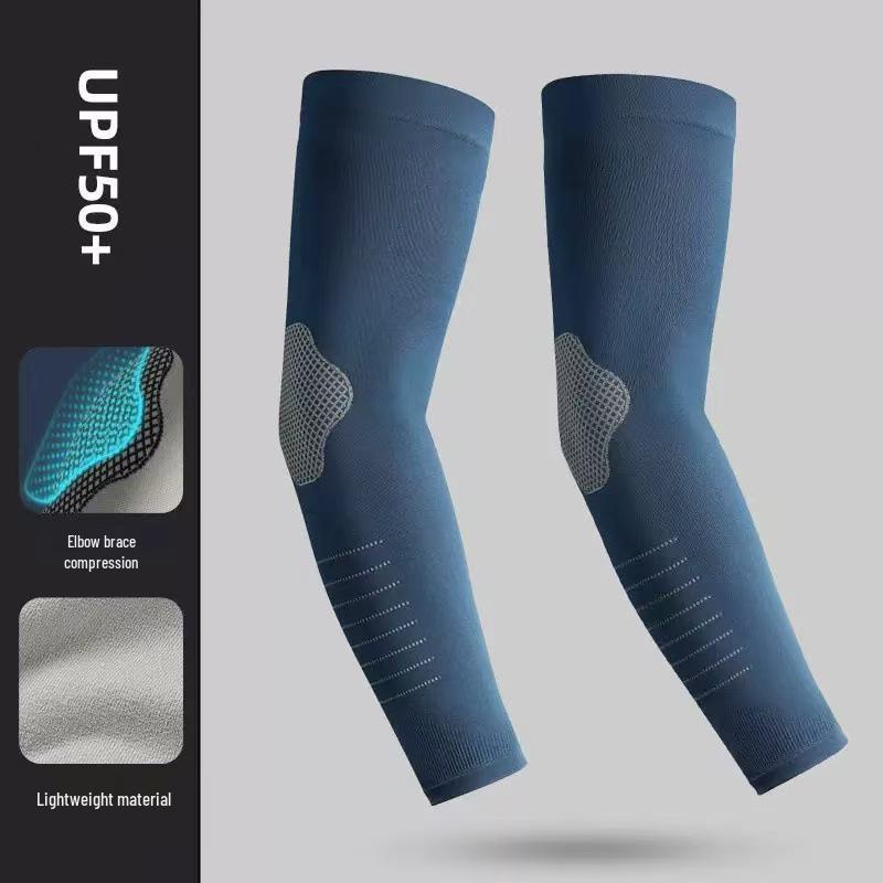 Men's Sun Protection Ice Silk Elbow Sleeve – Large, High Quality, Plus Size