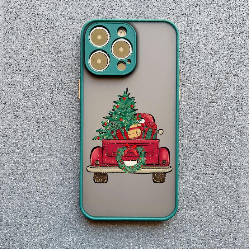 Coque de téléphone Arbre de Noël Joyeux Père Noël Pour iphone 15 14 13 12 11 Pro Max Mini XS XR X 8 Plus Paysage Coques Arrière Anti-Choc