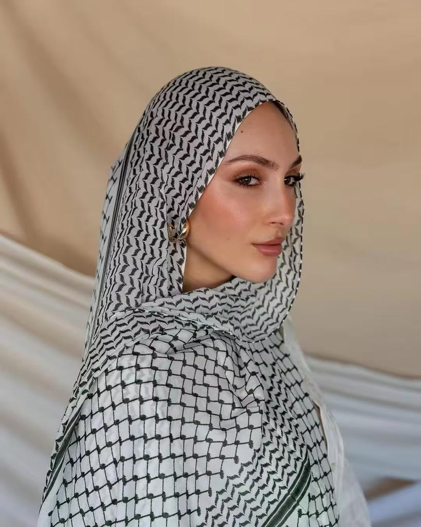 Arab Chiffon Scarf Women Muslim Hijab Islamic Scarves Shawl Printed Arab Long Prayer Scarf Breathable Uae Plaid Long Scarf
