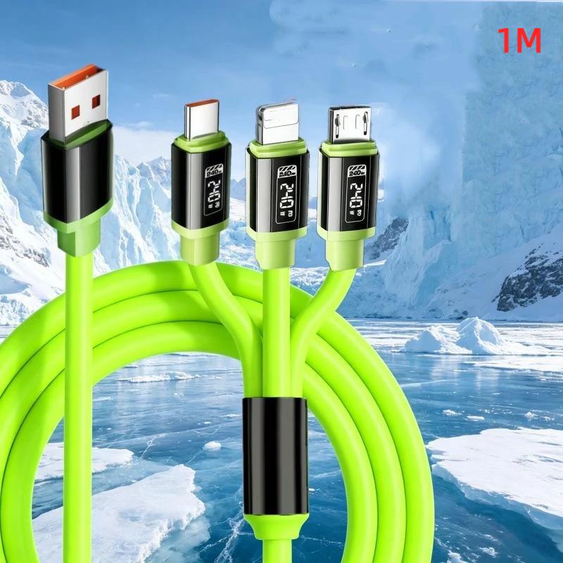 3 In 1 240W Fast Charging Cable For Micro Usb Type C Charging Cable Multiple Usb Ports For All Phone