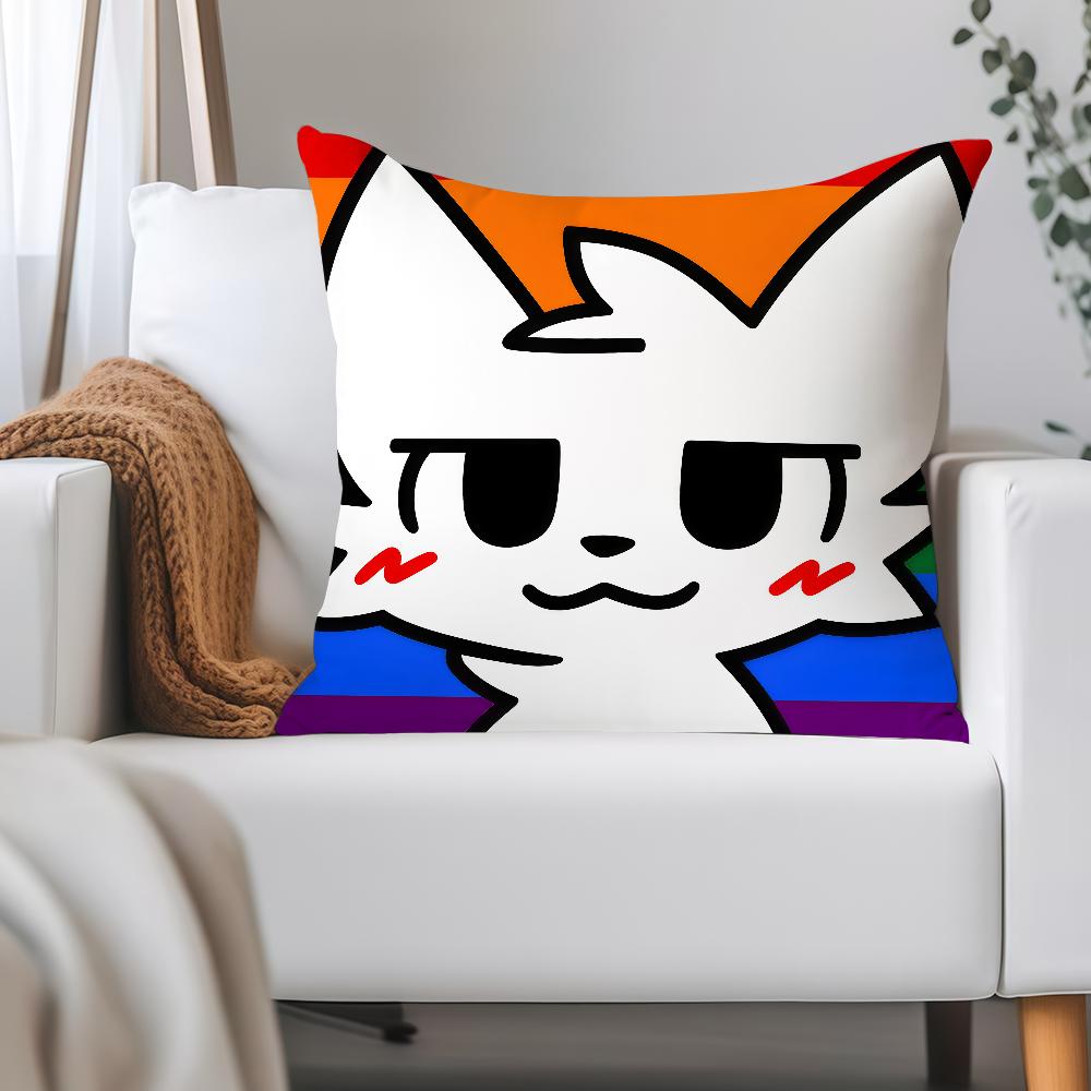 

Boykisser Silly Cat Cute Pillow Case Applicable Space For Guest Rooms Interiors Cars Office House Decoration 12x12Inch