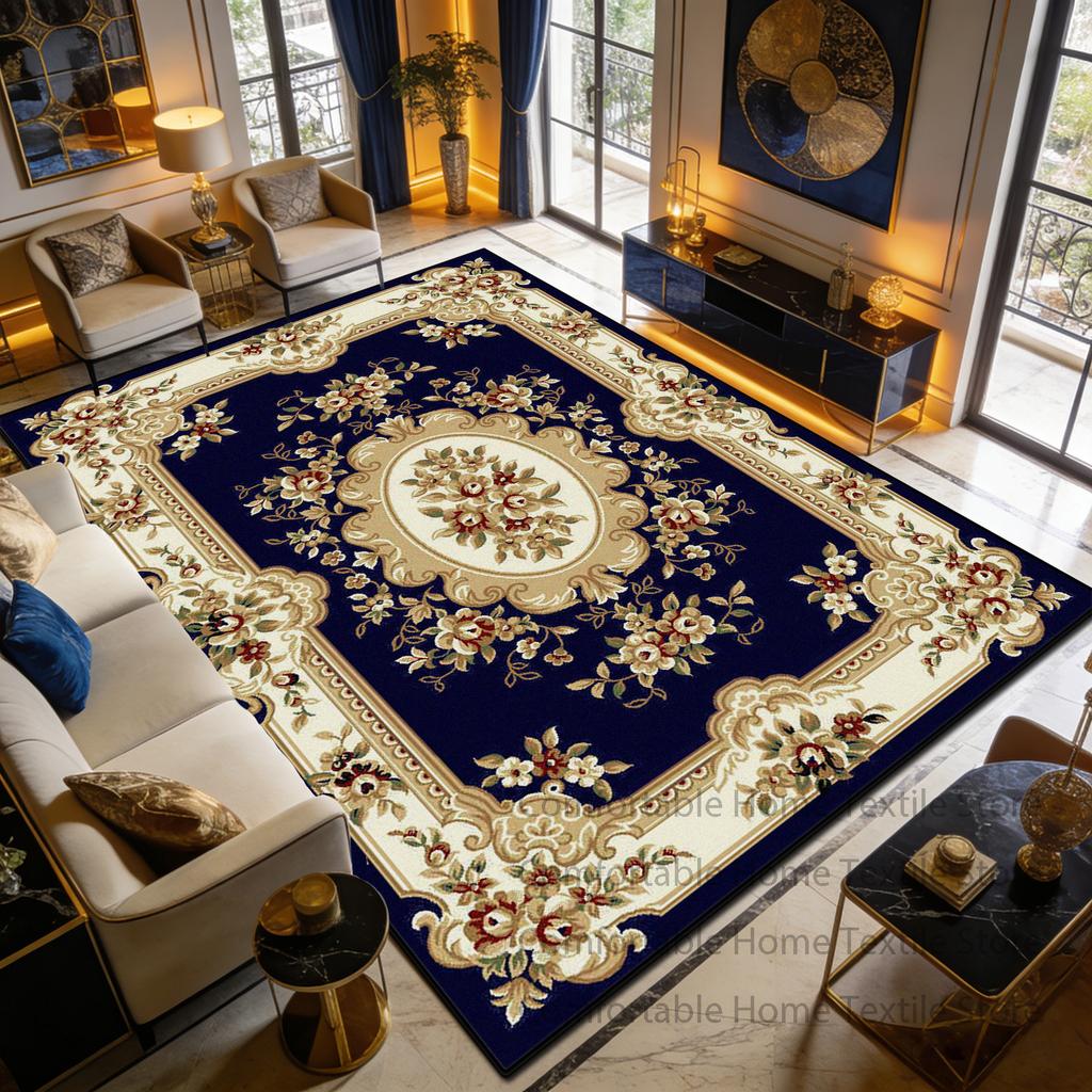 Blue Beige European Fluffy CARPET FOR LIVE ROOM Home Decoration Luxury Antiskid Soft Rug Big Size Washable Short Velvet Foot Mat