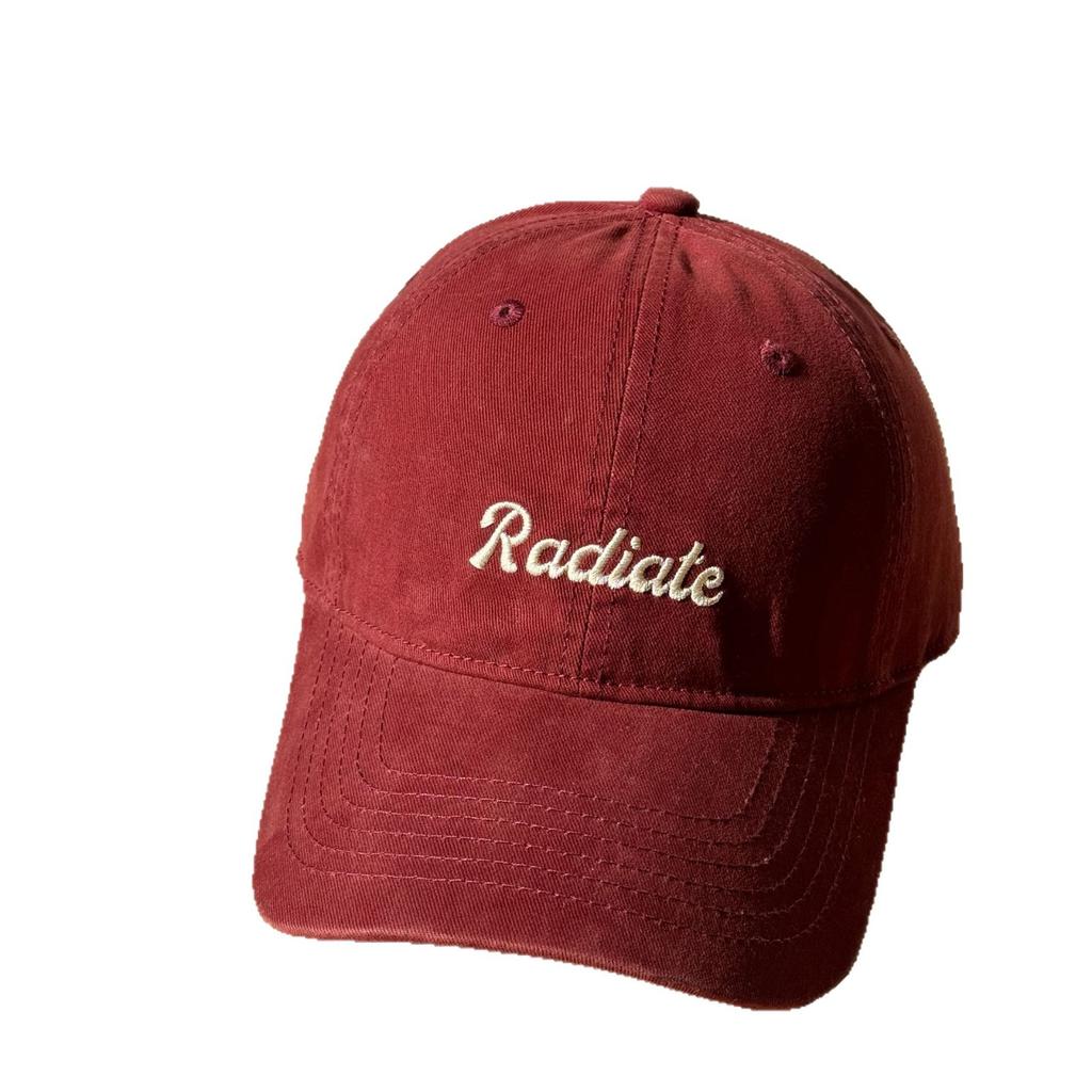High-quality wide-brimmed baseball cap for women2026Pure cotton soft-top hat, simple and versatile, burgundy baseball cap for men