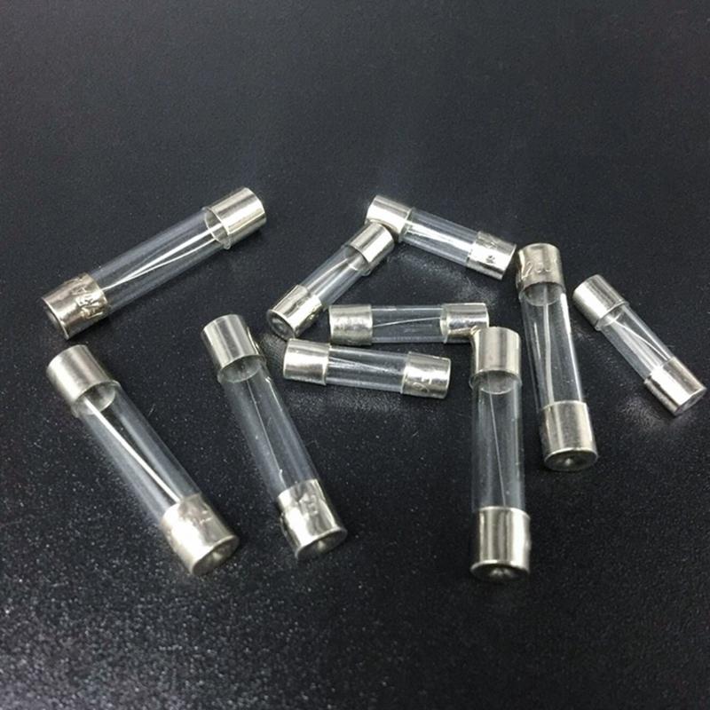 Pack of 100 Glass Tube Fuses Set Small Size Fast Glass Fuses for Home Appliances