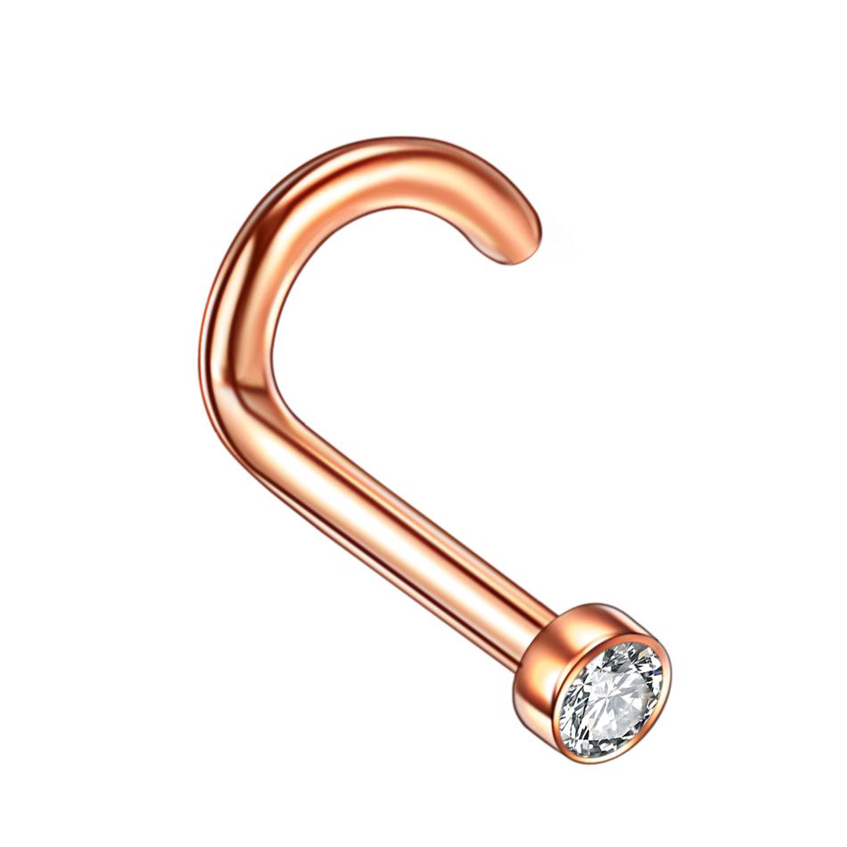 1 Stück G23 Titan Kristall Nasenstecker Piercing 18G 20G Nasenschraube Nazir Piercing Nasenflügel Ohrring Nasenring CZ Körperschmuck