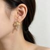 2026 new light luxury synthetic zircon flower earrings female Mori sense Internet celebrity earrings fashion exquisite commuter ear jewelry