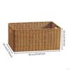 Rectangular Woven Basket Light Brown Container Reinforced rimed for Home Organization