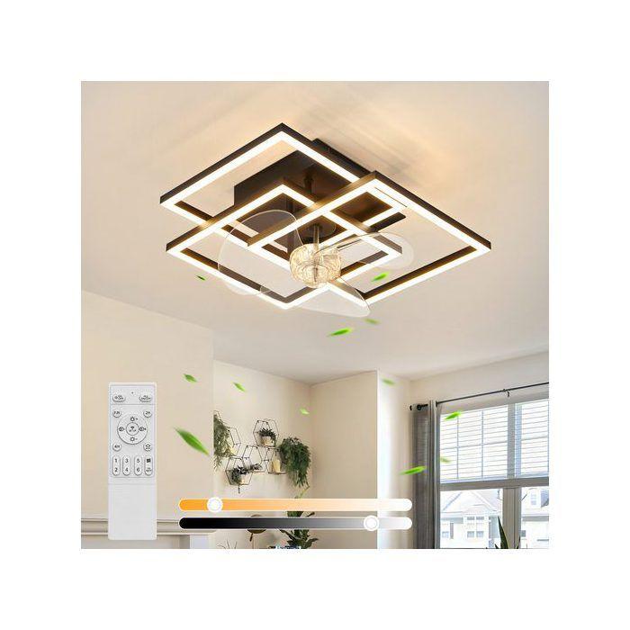 NETTLIFE Silent Ceiling Fan with LED Lighting, 3000-6500K, Remote Control Timer, 6 Speeds, Bedroom/Living Room