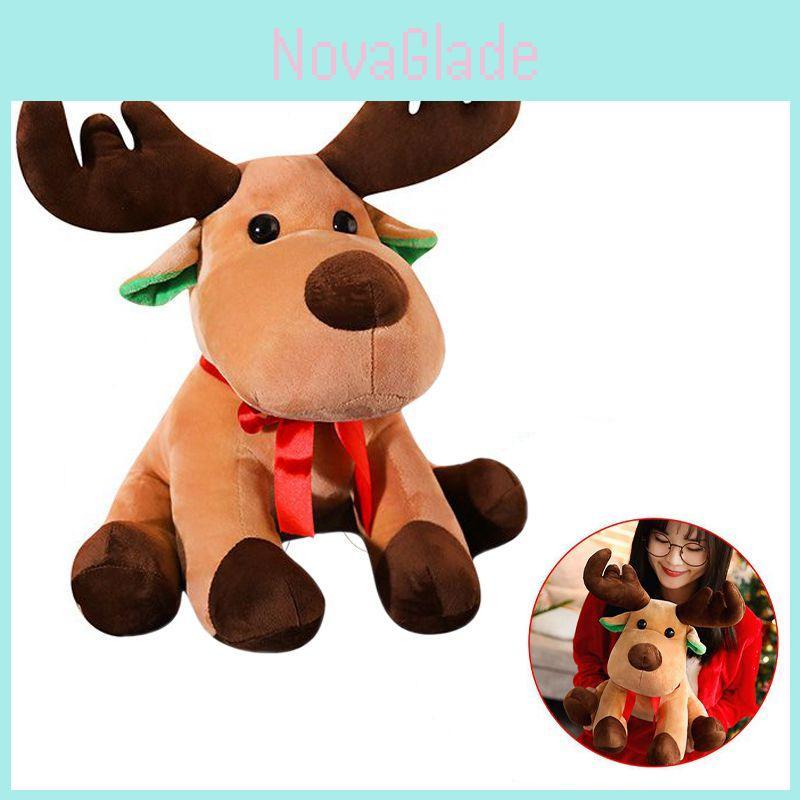 Adorable Christmas Elk Plush Toy Soft And Cuddly Deer Plushie Doll For Festive Decor