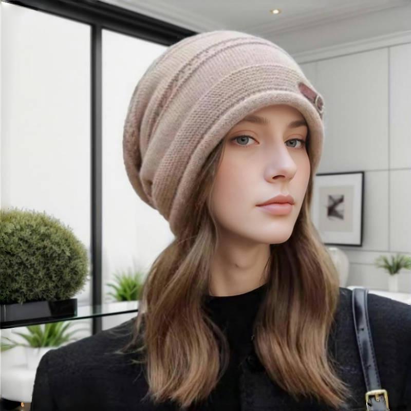 Vielseitige Damen-Rollmütze: Warme, verdickte Strickmütze für Herbst & Winter