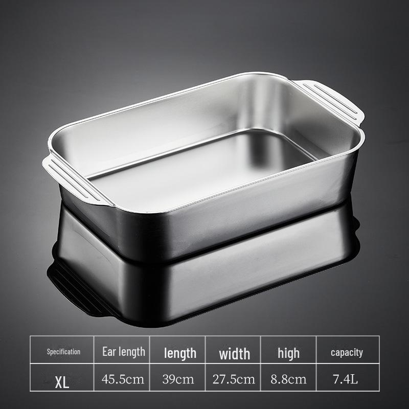 

Прочная квадратная решетка для рыбы из нержавеющей стали для домашнего и коммерческого использования No. 2 deep version 45.5*27.5*8cm