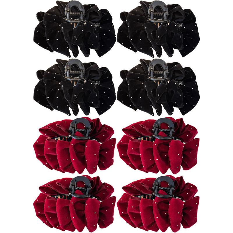 New Year Starry Velvet Cloud Bubble Hair Clip for Women Multi-Layer Bow Shark Clip Hair Accessory