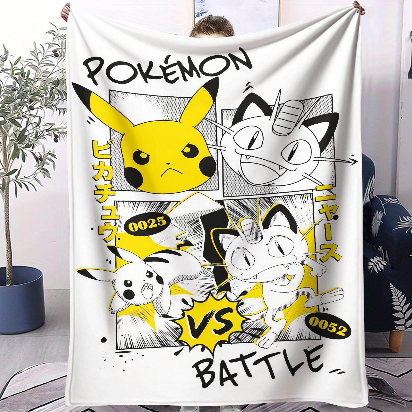 

Pokemons Cartoon Cute Pikachu Fleece Blanket Quality Warm Cozy Blanket for Home Travel Office Multifunction and Universal 70x100cm