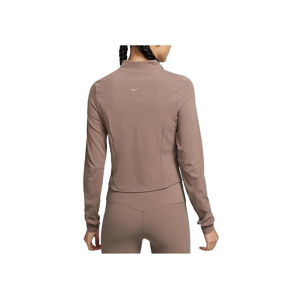 Nike Zenvy Dri-Fit SS25 Full Zip Langarmjacke Damenjacke Nerzbraun Weiß FV7424233