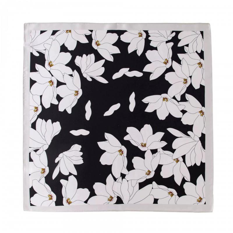100% Mulberry Silk Square Scarf 53x53cm Floral Print Neckerchief Women