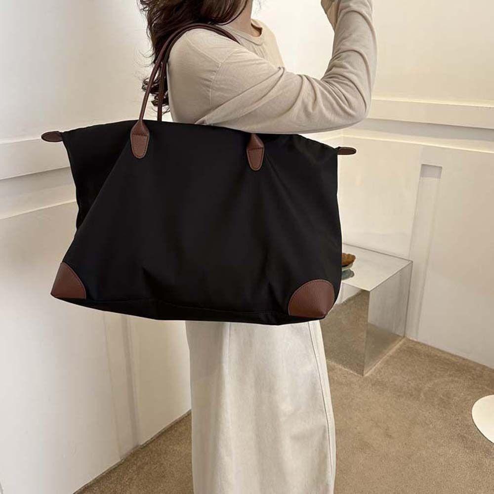 Large Capacity Oxford Tote Bag Solid Color Simple Underarm Bag Nylon Shoulder Bag  Streetwear