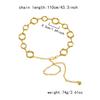 1pc Personalized Geometric Circle Single Layer Body Chain, Simple Punk Metal Waist Chain For Women