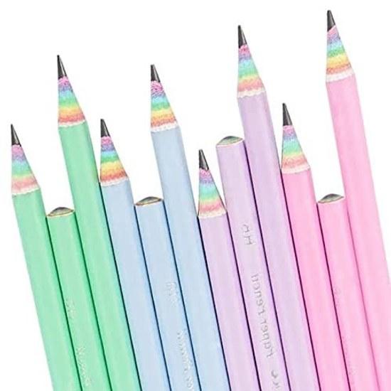 Samcos Rainbow Pencils Interesting Pencil 12-Piece Set HB Cute Stationery Paper School Preparation Entrance Celebration Elementary Boy Girl