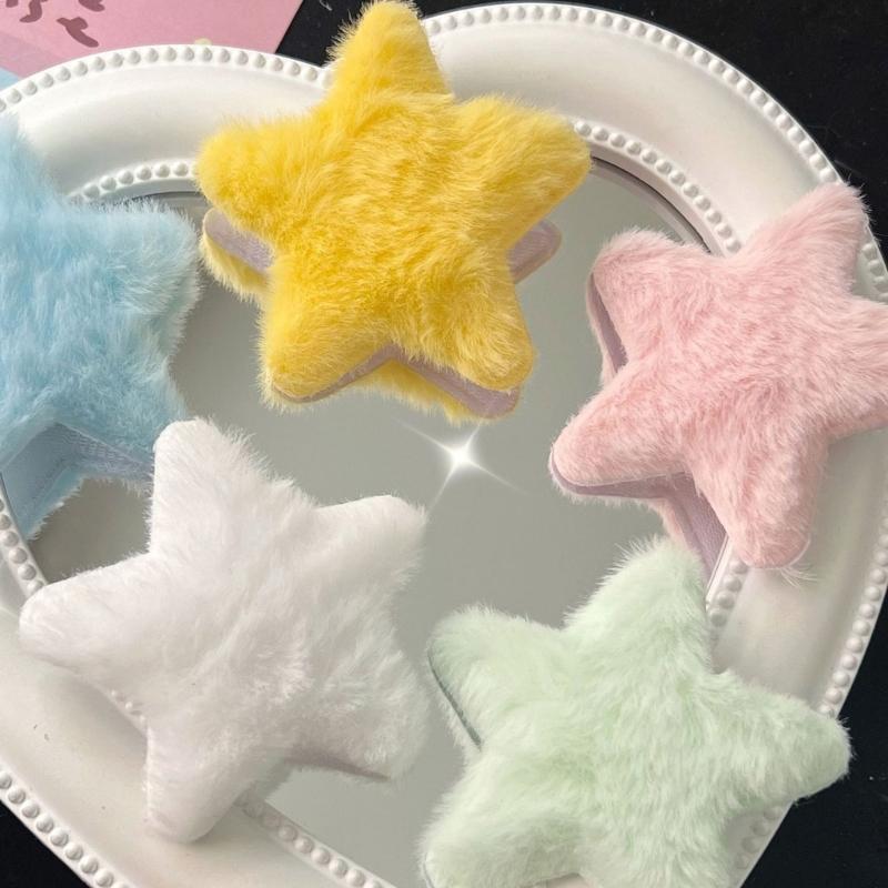 2 Pcs Bride Furry Hair Clip Sweet Girls Star Hairpin Women Girls Kids Headress