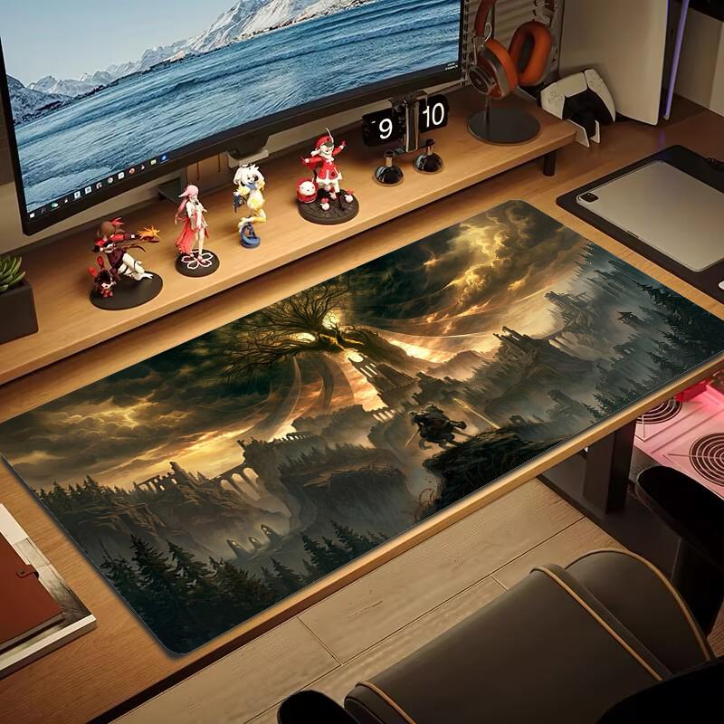 Tappetino Mouse Elden Ring Grande Cuscino Tavolo da Gioco Antiscivolo Laptop Tablet Mousepad Grande Tappetino XXL Mini PC Tappetino Gioco Con bordo bloccato_XIA