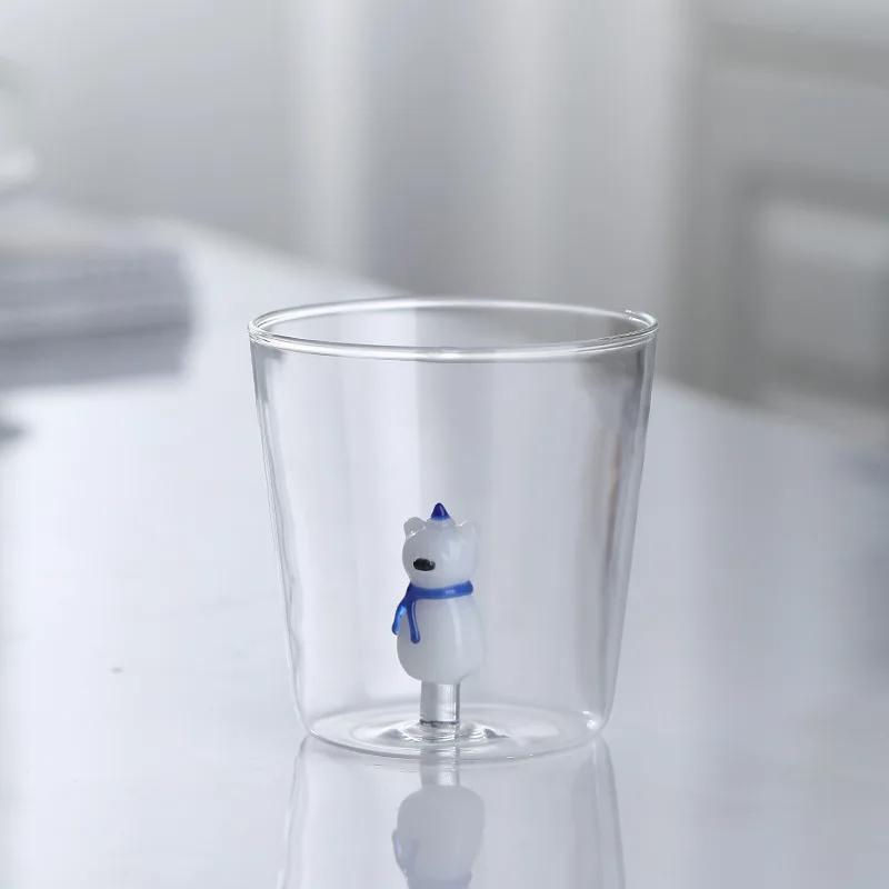 Cute 3D Animal Farm Glass Cups Italy Design Glassware Drink Whiskey Glasses Coffee Mug Kids Borosilicate Milk Water Teacup