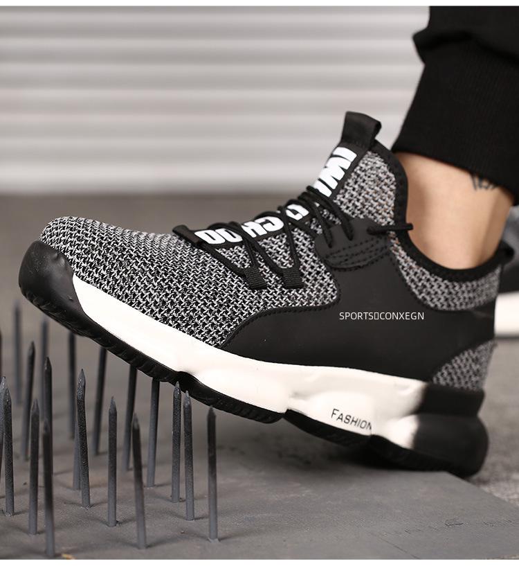 Sicherheitsschuhe mit Stahlkappe für Herren: Anti-Smash, Durchstichsicher, Atmungsaktiv, Sommerarbeitsschuhe