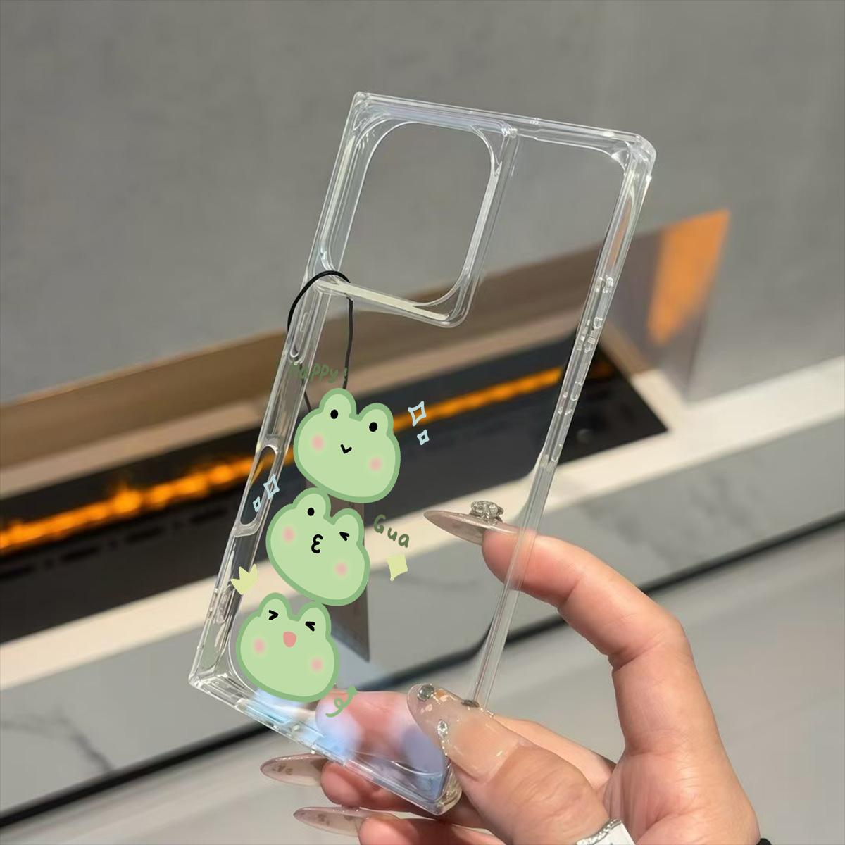 

Clear Square Back Tube Case Protection For iPhone 14 Pro Max 13 15 Plus 11 12 16 ProMax Anti-Oxygen,Cute Frog Pattern Casing iphone 11 ProMax