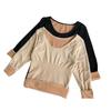 Women's Thermal Underwear Set: Long Sleeve Velvet Round Neck Top