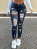 Blugi Skinny Răsuciți Talie Medie Stil European și American - Denim Elastic Slim Fit