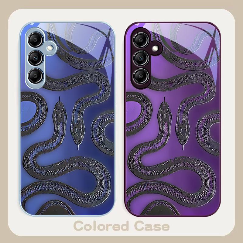 Black green king snake For Samsung A 20 30 22 23 24 25 26 31 32 33 34 35 42 50 51 52 53 54 55 56 70 71 72 73 glass phone case