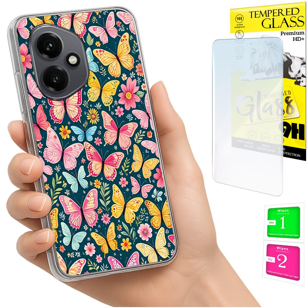 Etui Do Honor X7D / 400 Smart Obudowa Foto Case Plecki Motyle + Szkło 9H