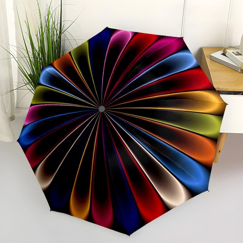 

1pc Colorful Wheel Automatic Open/Close Umbrella, Folding Compact Umbrella with Lightweight Design for Women/Men yy251028225