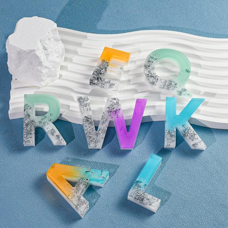 Alphabets Epoxy Resin Mold Letter Silicone Mould for DIYs Keychain Earrings Pendant Epoxy Resin Jewelry Craft Casting Mo