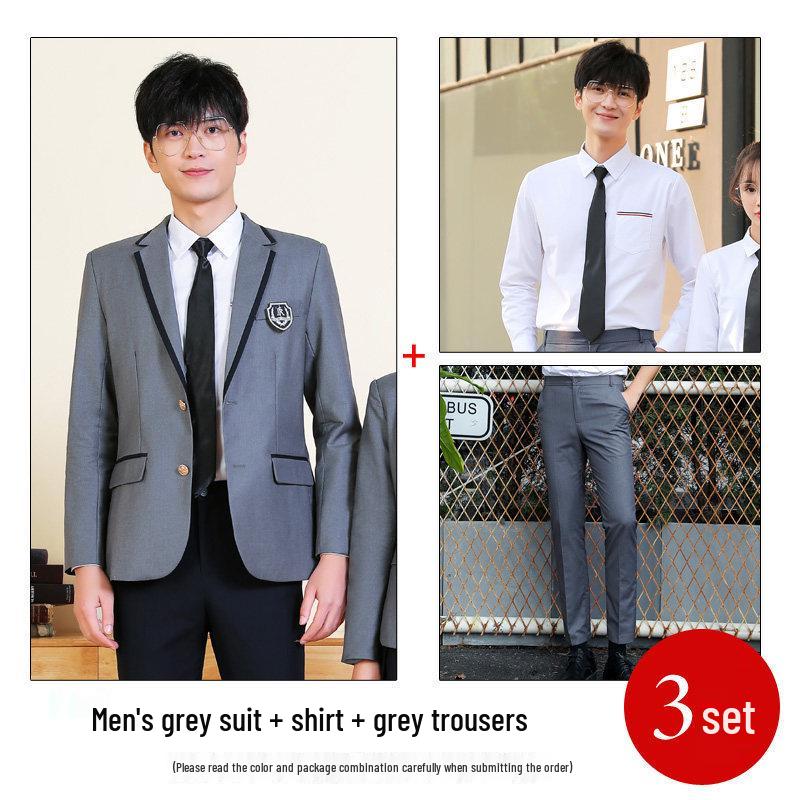 Unisex College-Style JK Uniform: Pleated Skirt & Suit Set