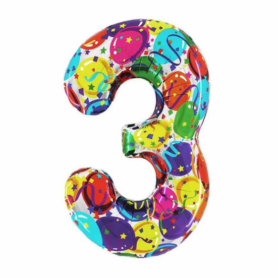 40 Inch Aluminum Foil Number Balloon Colorful 2024 New Year Large Size Balloon Celebration Decoration Party Supplies