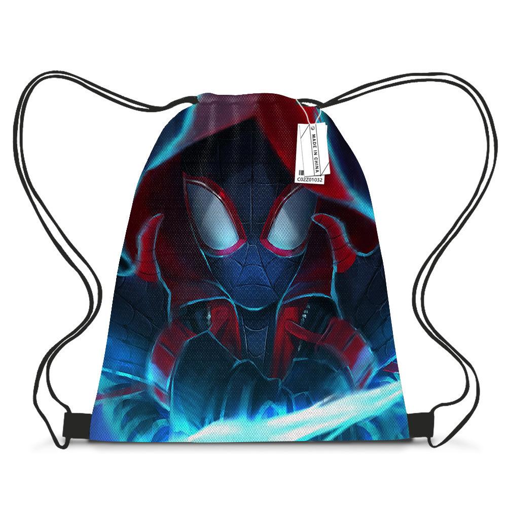 Bundle Pocket Casual Bag Spider-Man Shoulder Cartoon Student Print Drawstring Backpack Storage Bag