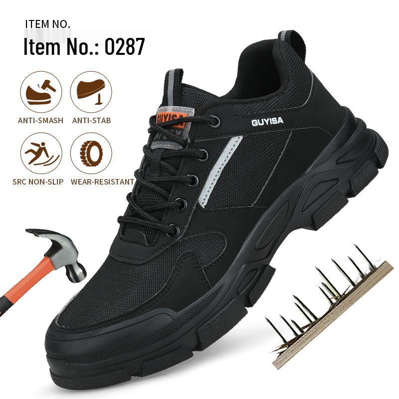 Men's Steel Toe Safety Shoes, Anti-Smash, Anti-Puncture, Non-Slip, Wear-Resistant, Comfortable Work Shoes.