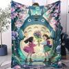 Hayao Miyazaki Classic Anime Blanket For Office Travel Comfort Leisure Camp Travel Multifunctional Universal Blanket Fan Gift