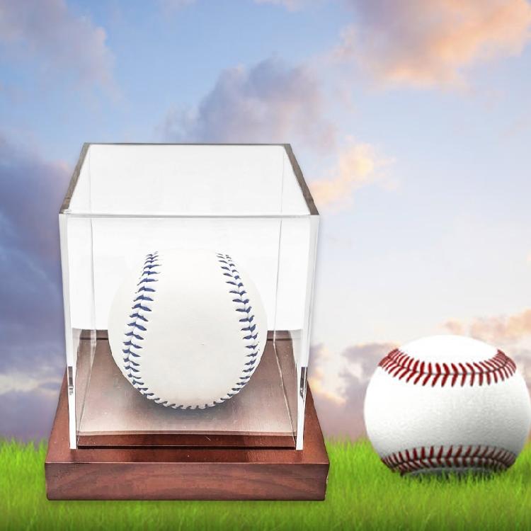 Baseball Protector Box with Stand for Collection Baseball Softball Display Boxes Square Clear Acrylic Cubes Display Case