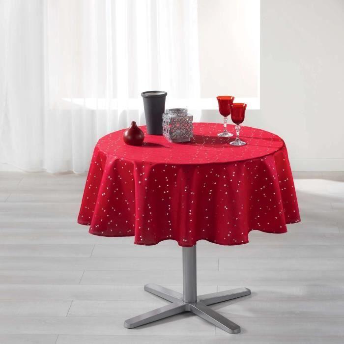 Nappe de table - Safina - Rouge - Shantung - Anti-tache - Infroissable