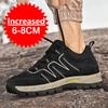New Men Spring Autumn Invisible Internal Height Increase 8cm Casual Shoes Breathable Youth Unique Sports Mesh Shoes Rubber Sole
